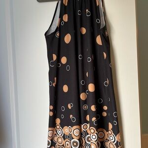 Black and Tan Polka Dot Sleeveless Dress